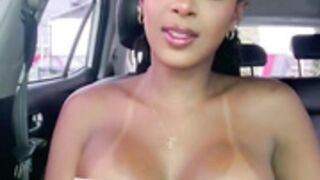 MilaHall naughty in a car