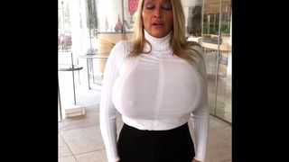 allegra cole - huge boobs in white shirt