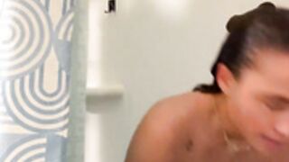 petite.princessxo shaving and bbc dildo bj in shower