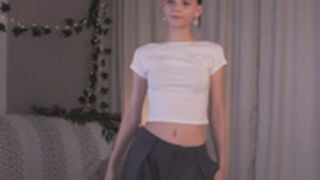 CindyGarrison 2025-09-17 White T-Shirt & Thong