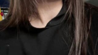 Girls-leia took off her panties in front of the passeng