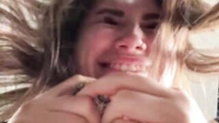 Girls-leia took off her panties in front of the passeng