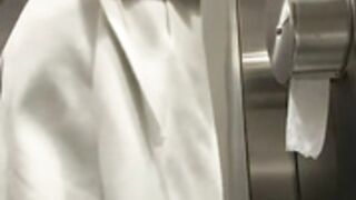 Abril-Office1 play pussy in public bathroom