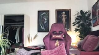 Bianca Strokes Her Fat Dick & Cums