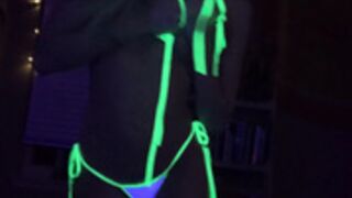 Livinia Roberts Night Fun With Neon Lingerie