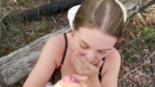 PeachyPam POV Blowjob In Forest