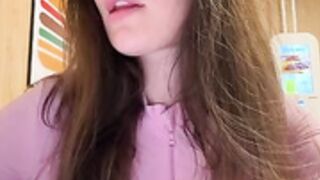 TattooGirlAlia flashing in burger king