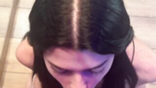 Blackyblack Face Covered In Cum After Deep Blowjob