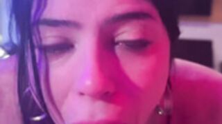 Blackyblack Face Covered In Cum After Deep Blowjob