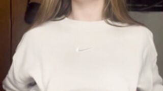 Amelia Adams Cute Girl Oiling Her Big Boobs