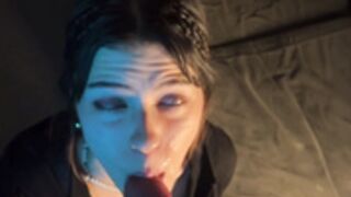 Blackyblack gets a facial then spits cum bubbles