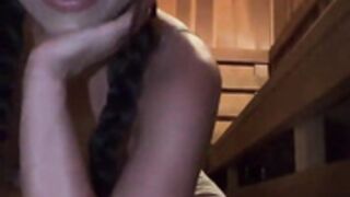 Rainey James sauna tease