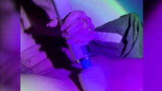 Dildo ride in neon lights