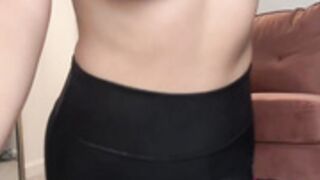Amber Hahn in black tights