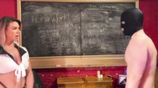 Fit Femdom Schoolgirl Pegging