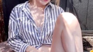 Baby Bunnnie masturbates outside in the sun