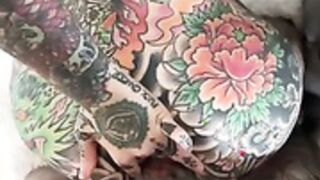Tiger lilly tattoed first anal