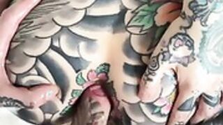 Tiger lilly tattoed first anal