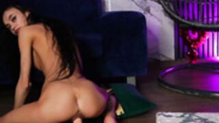 skinny fit and perky Rachelravee with a dildo