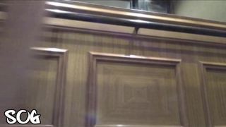 RachelSinger caught during masturbating in the elevator