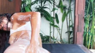 Carla Asister Creamy Oiled Ass Fingering Masturbation