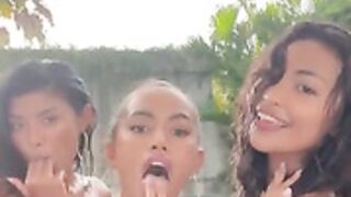 Carla Asister Oiled Pool Play WIth Sexy Friends