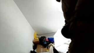 Rebecca shows off tits and pussy outside