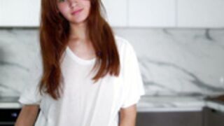 YettaCalabria Showing nipples in a wet and cut T-shirt