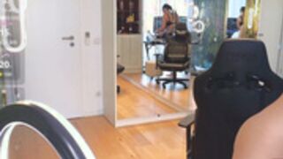 MILEYSIN PRIVATE SHOW DESK DILDO RIDE TOPLESS