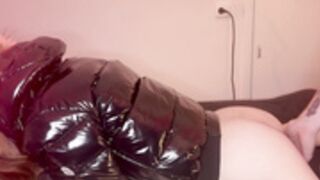 fur hood shiny puffy jacket