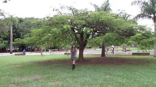 Andreza_aka Sweet Teen public flashing in public square