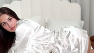Sarah Henderson White Lingerie Str ip Tease