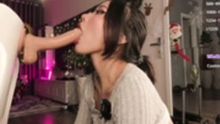asuno_ deep throat dildo blow job