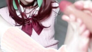 Poppygirl Momo Ayase cosplay footjob