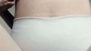 Krissitalika nipples play bottom view doggy pose