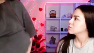 Lally butt and lesbian kiss