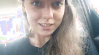 Eveline_Beauty_Kitty playing with his pussy in taxi