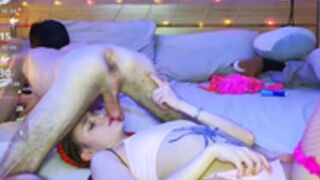 Redhead Annie sucking his cock and ass