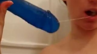 bustyciara deepthroat dildo in the shower