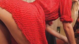 AudriTwo- Red Polka Dot Dress Gold Show