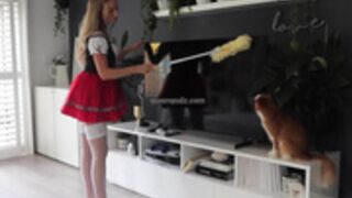 Gwen Gwiz the Germain Maid paid to fuck her boss