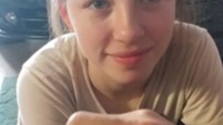 18 year old gives blowjob in garage