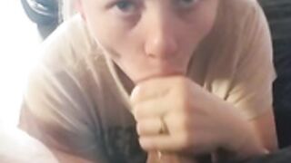 18 year old gives blowjob in garage