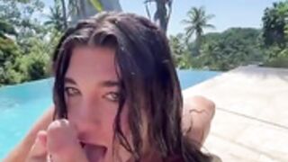 Paige Insco - Poolside Blowjob