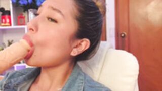 danmsel sensual dildo kiss jerking fingers in panties