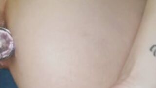 Blue dildo creamy delight