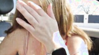 Ellaxxstar sloppy blowjob and squirt in car