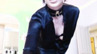 CrazyM / Missbananas, black lace lingerie and dildo fun