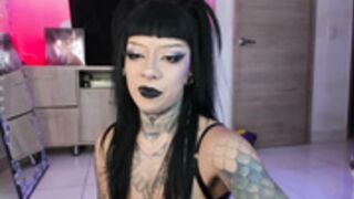 Beelzebosss goth dom emo tattoo hardcore bangs pigtails