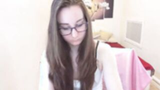 Geeky girl Alanadreamy gets naked and plays